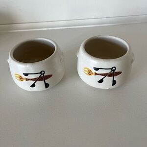 Vintage Westbend Pottery Bean Pot Crock Bowls - set of 2